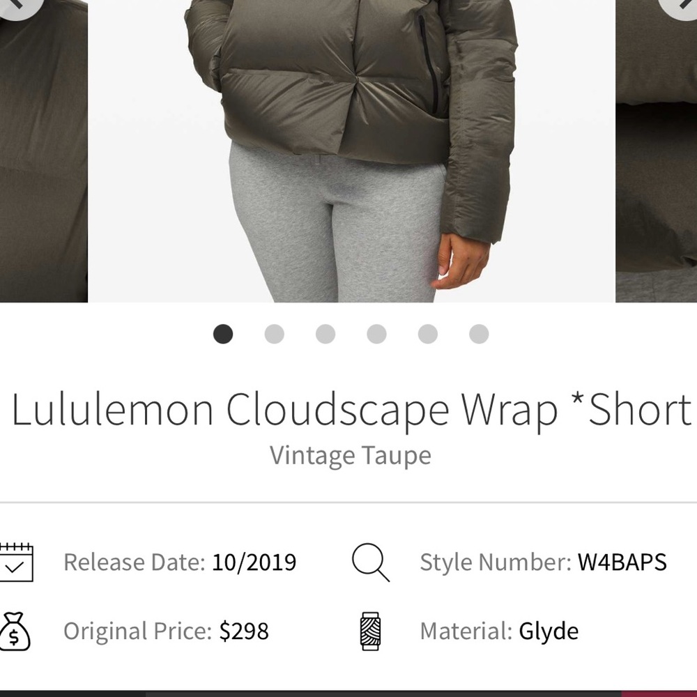 lululemon athletica Women's Puffer Jacket in Dark Gray - Picture 7 of 12